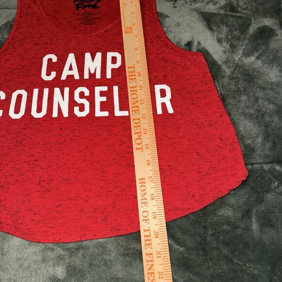 Mighty Fine CAMP COUNSELOR Tank Top Size Large Red Casual Graphic - Picture 5 of 7